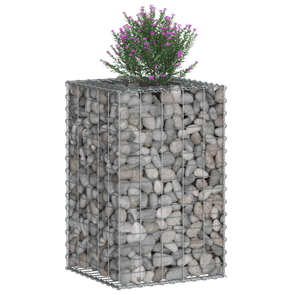 Gabion Kohotettu Peti 50 x 50 x 80 cm Galvanoitu teräs Hopea