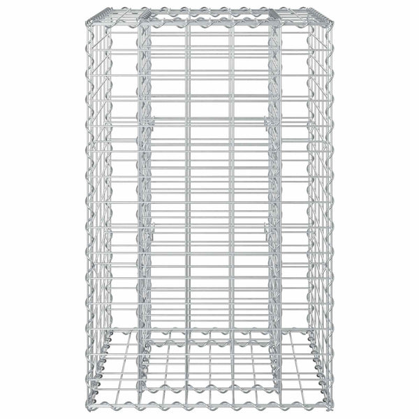 Gabion Kohotettu Peti 50 x 50 x 80 cm Galvanoitu teräs Hopea
