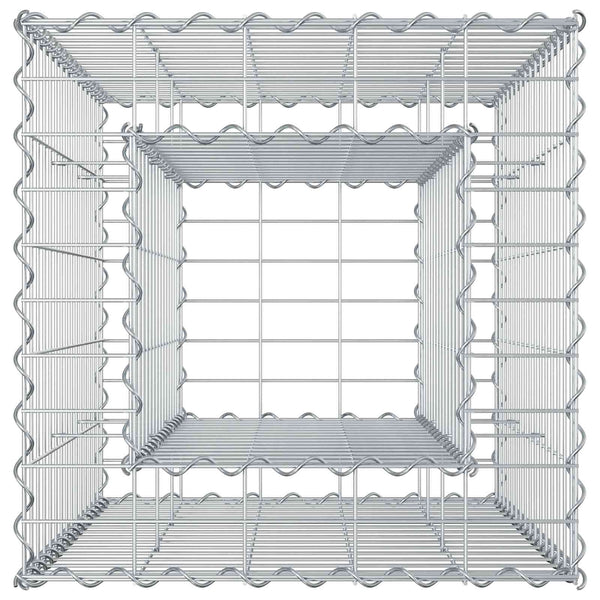 Gabion Kohotettu Peti 50 x 50 x 80 cm Galvanoitu teräs Hopea