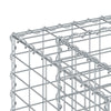 Gabion Kohotettu Peti 130 x 50 x 80 cm Galvanoitu teräs Hopea