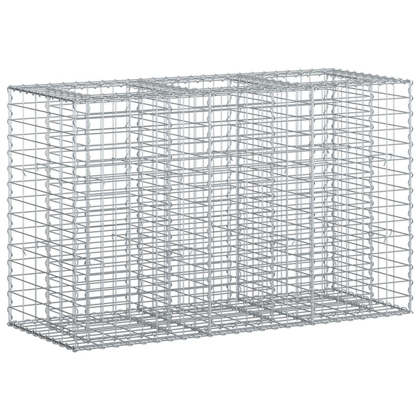 Gabion Kohotettu Peti 130 x 50 x 80 cm Galvanoitu teräs Hopea