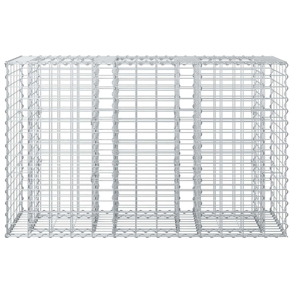 Gabion Kohotettu Peti 130 x 50 x 80 cm Galvanoitu teräs Hopea