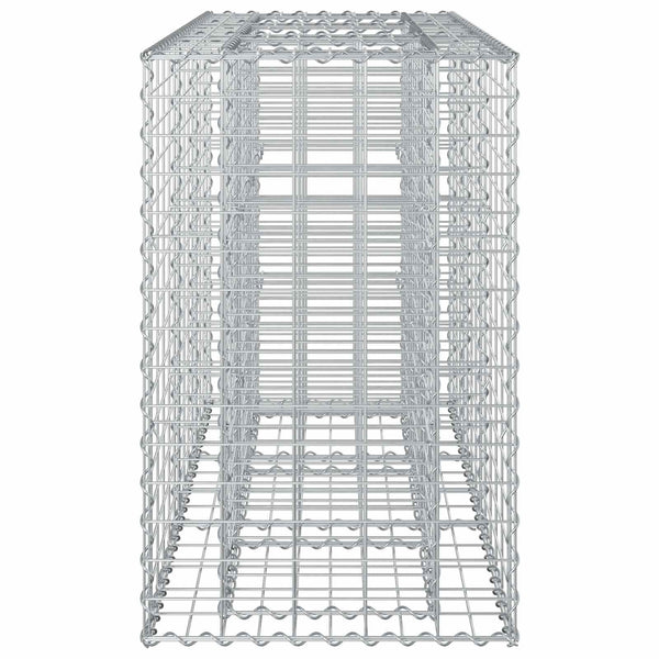Gabion Kohotettu Peti 130 x 50 x 80 cm Galvanoitu teräs Hopea