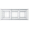 Gabion Kohotettu Peti 130 x 50 x 80 cm Galvanoitu teräs Hopea