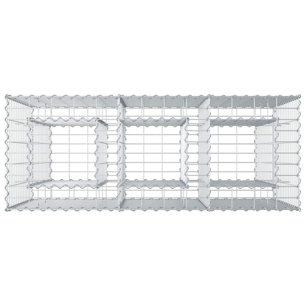 Gabion Kohotettu Peti 130 x 50 x 80 cm Galvanoitu teräs Hopea