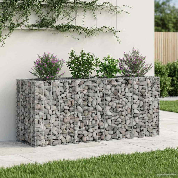 Gabion Kohotettu Peti 170 x 50 x 80 cm Galvanoitu teräs Hopea