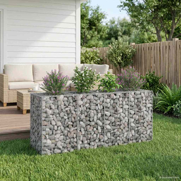 Gabion Kohotettu Peti 170 x 50 x 80 cm Galvanoitu teräs Hopea