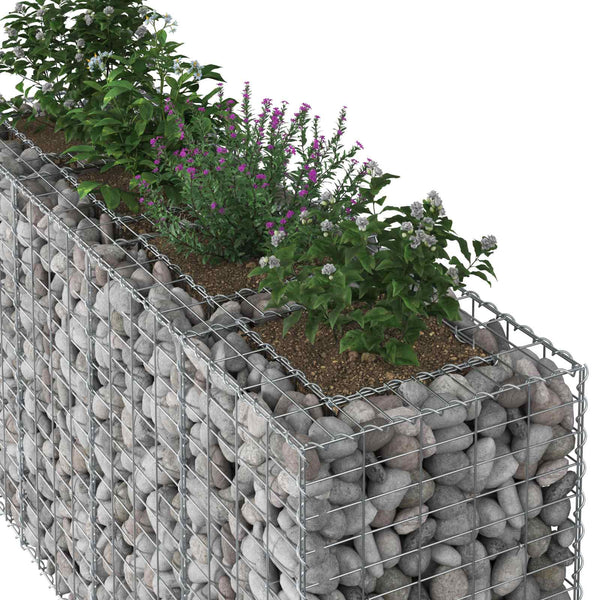 Gabion Kohotettu Peti 170 x 50 x 80 cm Galvanoitu teräs Hopea