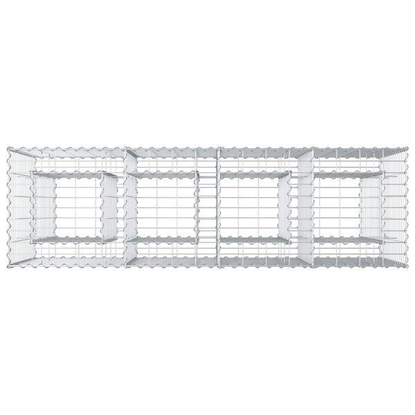 Gabion Kohotettu Peti 170 x 50 x 80 cm Galvanoitu teräs Hopea