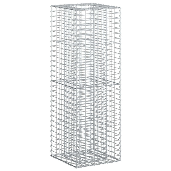 Gabion Kohotettu Peti 50 x 50 x 150 cm Galvanoitu teräs Hopea