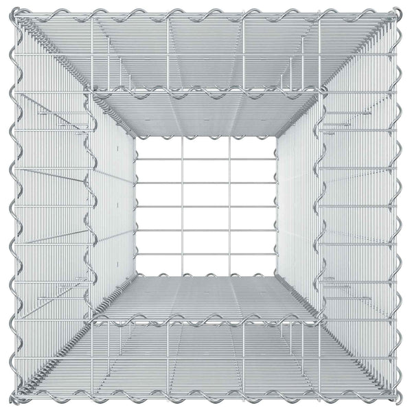 Gabion Kohotettu Peti 50 x 50 x 150 cm Galvanoitu teräs Hopea