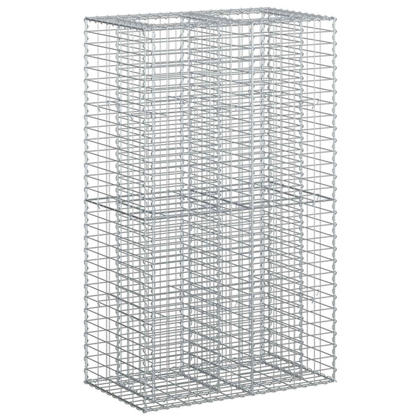 Gabion Kohotettu Peti 90 x 50 x 150 cm Galvanoitu teräs Hopea