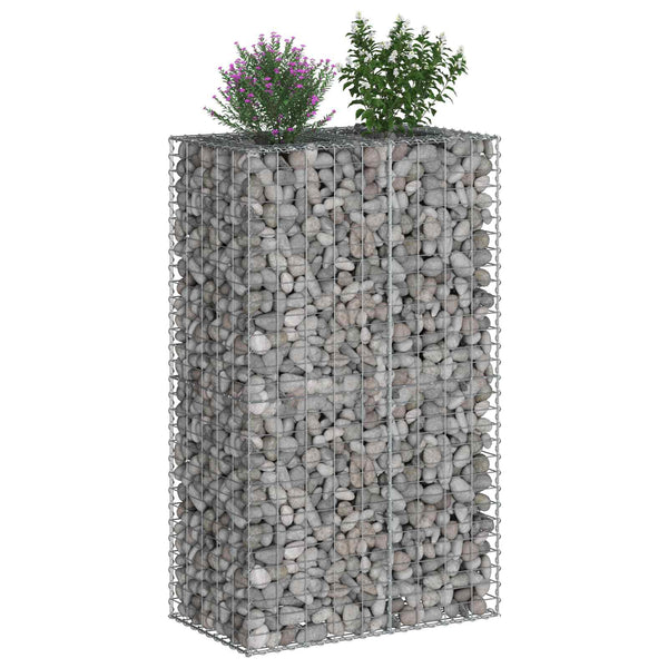 Gabion Kohotettu Peti 90 x 50 x 150 cm Galvanoitu teräs Hopea