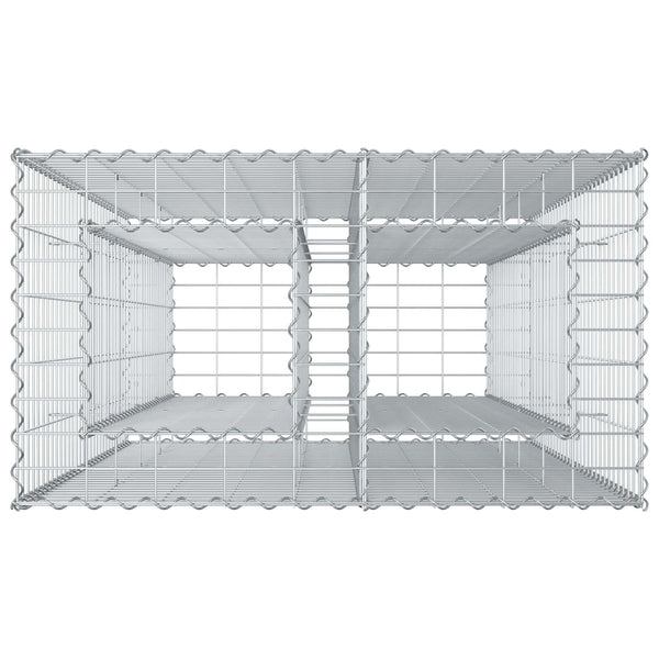Gabion Kohotettu Peti 90 x 50 x 150 cm Galvanoitu teräs Hopea