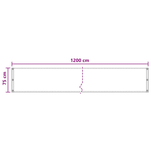 Parvekkeen Verho valkoinen 75 x 1200 cm HDPE ja alumiini