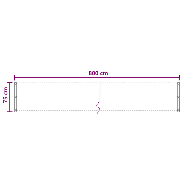 Parvekkeen Verho Tummanvihreä 75 x 800 cm HDPE ja alumiini