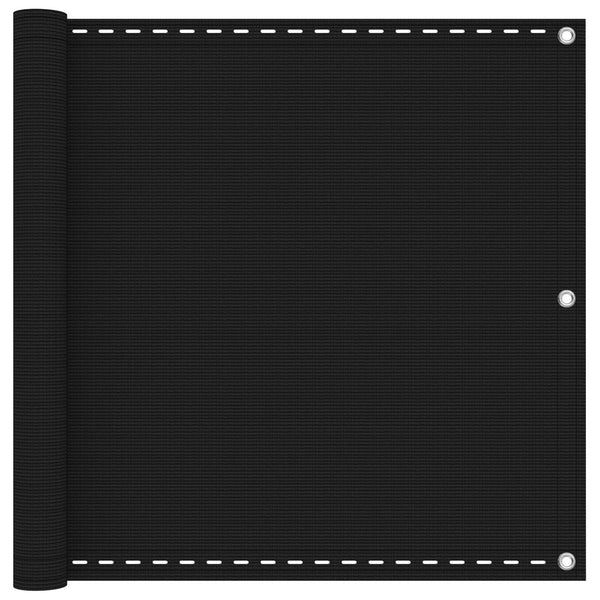 Parvekkeen Verho Musta 75 x 1000 cm HDPE ja alumiini