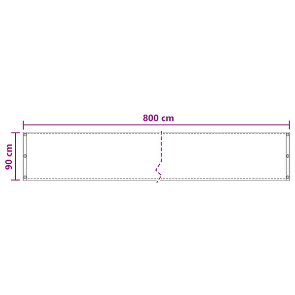 Parvekkeen Verho Ruskea 90 x 800 cm HDPE ja alumiini