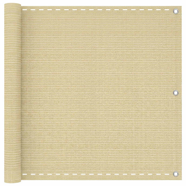 Parvekkeen Verho Beige 90 x 1200 cm HDPE ja alumiini