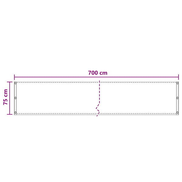 Parvekkeen Verho Kerma 75 x 700 cm HDPE ja alumiini