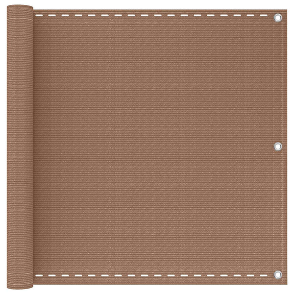 Parvekkeen Verho 75 x 1000 cm HDPE ja alumiini Suorakaide Taupe