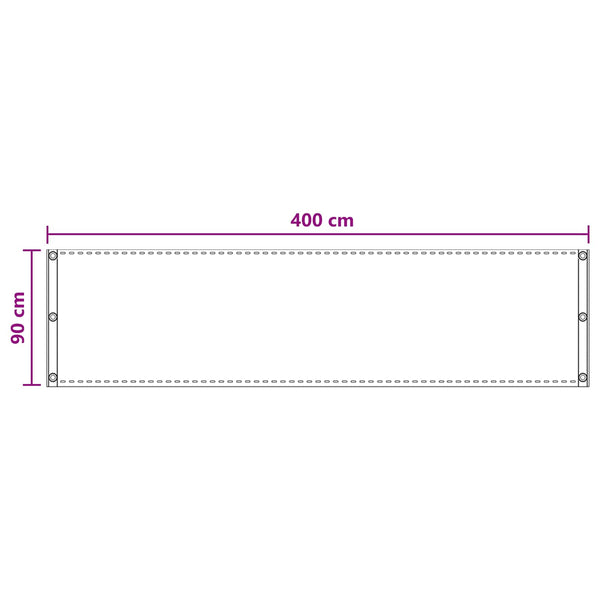 Parvekkeen Verho Vaaleanharmaa 90 x 400 cm HDPE ja alumiini