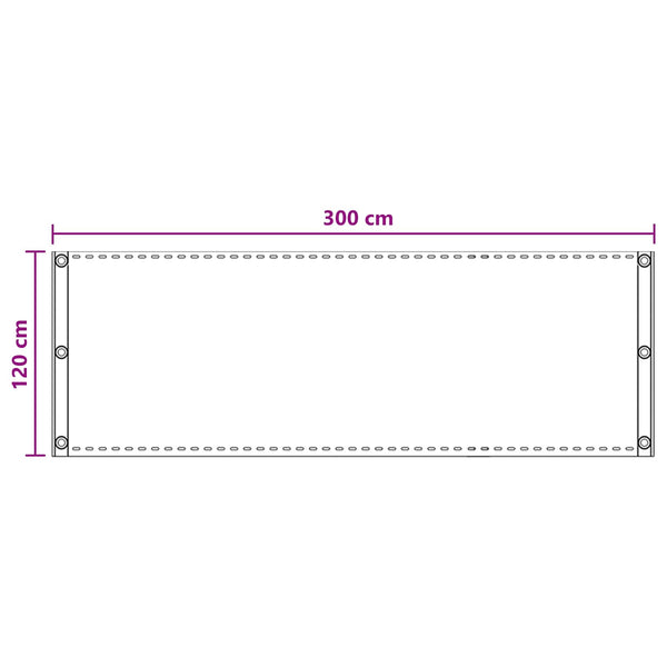 Parvekkeen Verho Vaaleanharmaa 120 x 300 cm HDPE ja alumiini