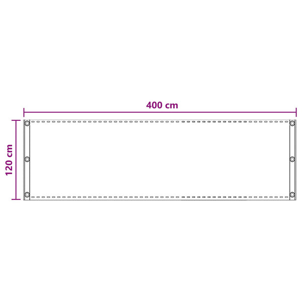 Parvekkeen Verho Vaaleanharmaa 120 x 400 cm HDPE ja alumiini