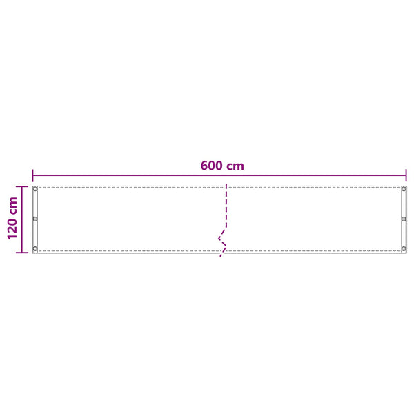 Parvekkeen Verho Vaaleanharmaa 120 x 600 cm HDPE ja alumiini