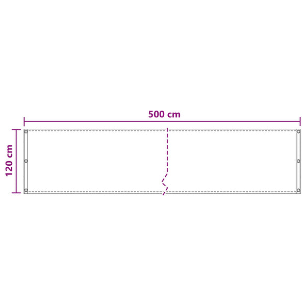 Parvekkeen Verho Hiekka 120 x 500 cm HDPE ja alumiini