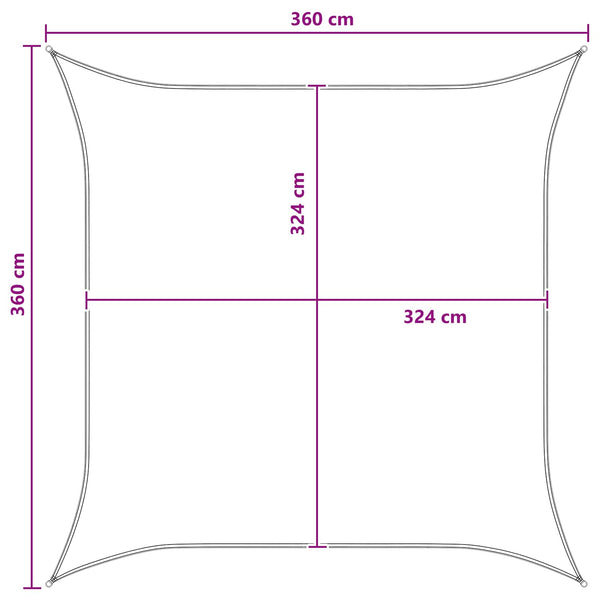 Aurinkovarjolaudat Antrasiitti ja Valkoinen 3,6 x 3,6 m HDPE