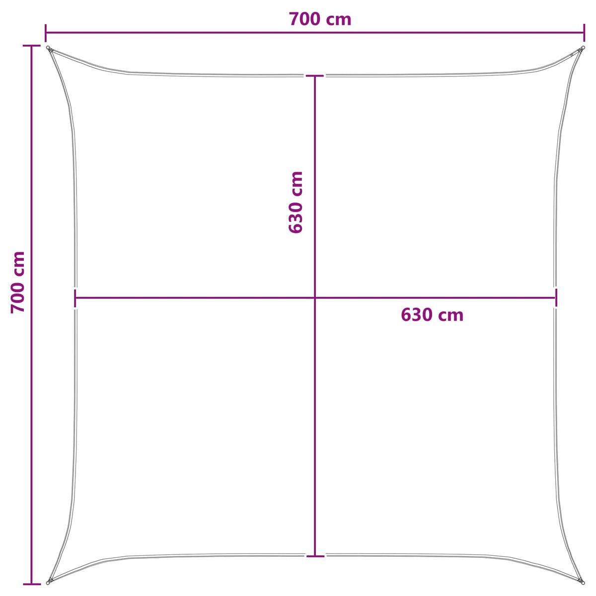 Aurinkovarjolaudat Antrasiitti ja Valkoinen 7 x 7 m HDPE