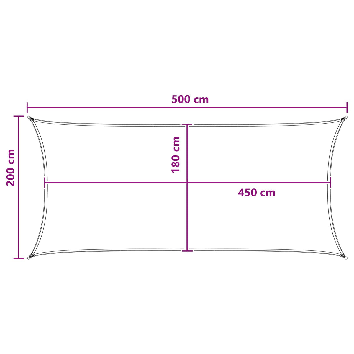 Aurinkovarjolaudat Antrasiitti ja Valkoinen 2 x 5 m HDPE