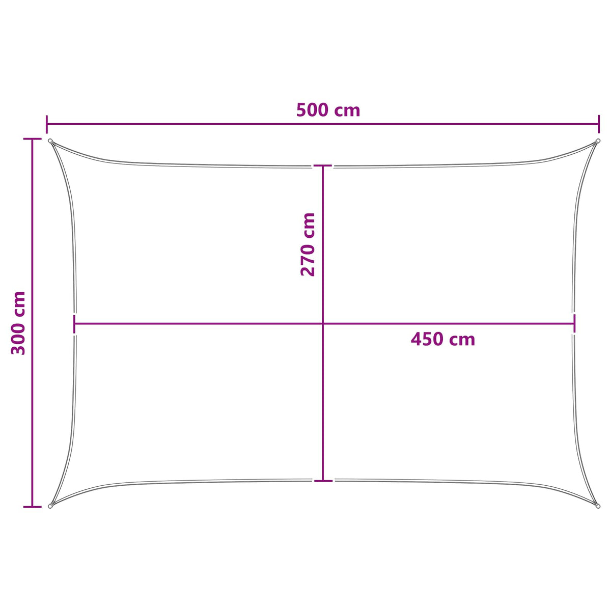 Aurinkovarjolaudat Antrasiitti ja Valkoinen 3 x 5 m HDPE