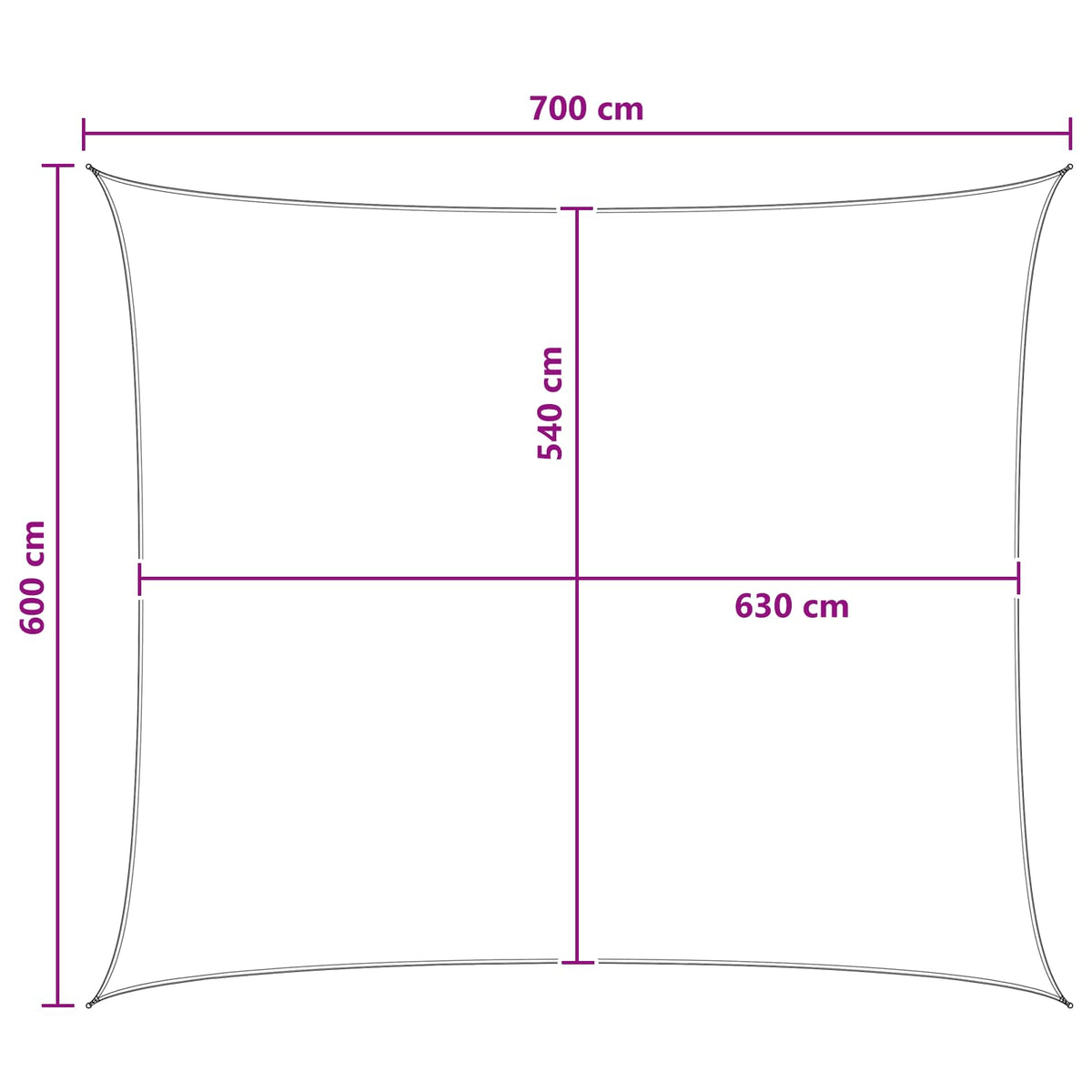 Aurinkovarjolaudat Antrasiitti ja Valkoinen 6 x 7 m HDPE