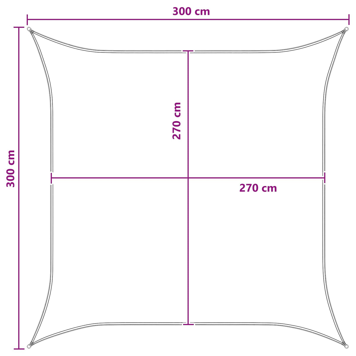 Aurinkovarjolaudat Keltainen ja valkoinen 3 x 3 m HDPE