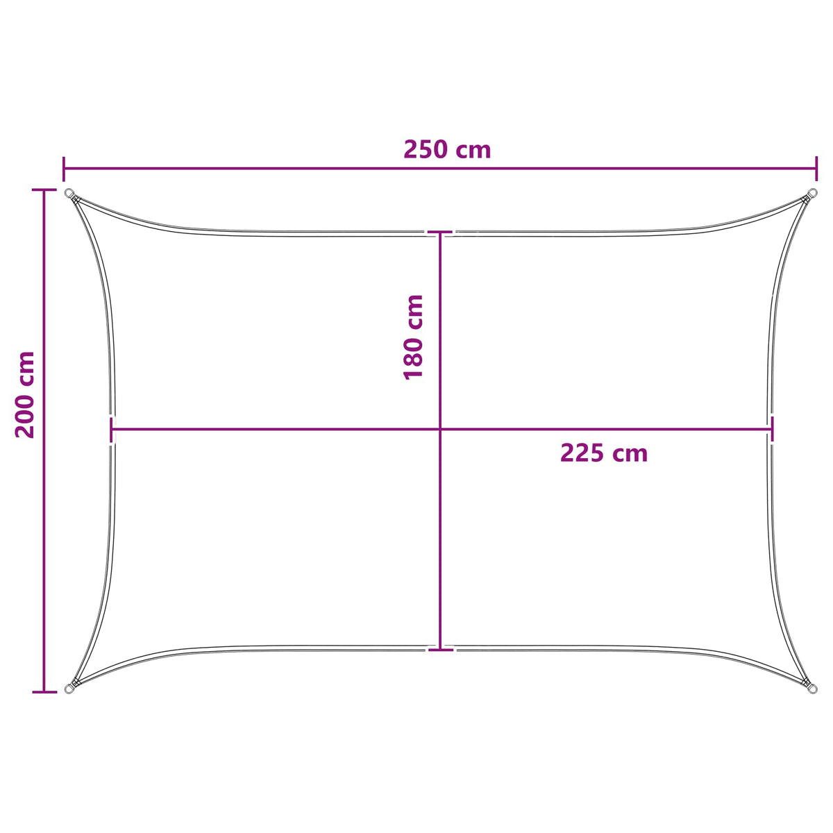 Aurinkovarjolaudat Keltainen ja valkoinen 2 x 2,5 m HDPE