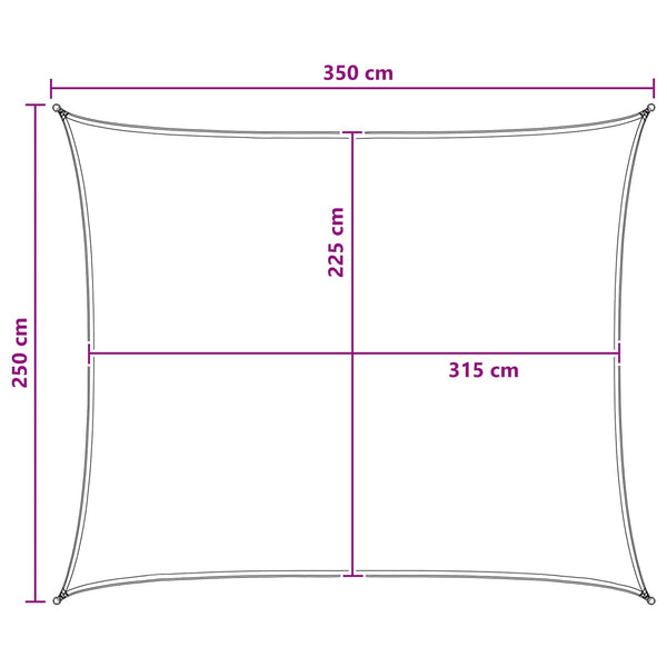 Aurinkovarjolaudat Keltainen ja valkoinen 2,5 x 3,5 m HDPE