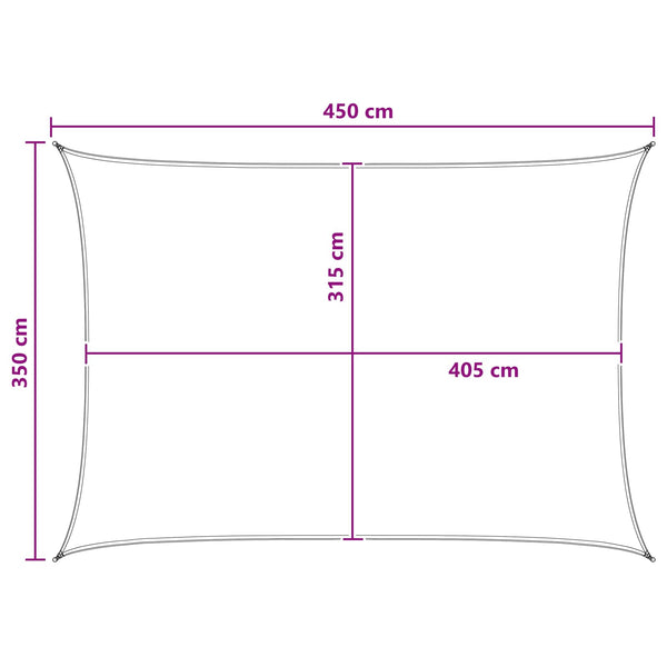 Aurinkovarjolaudat Keltainen ja valkoinen 3,5 x 4,5 m HDPE