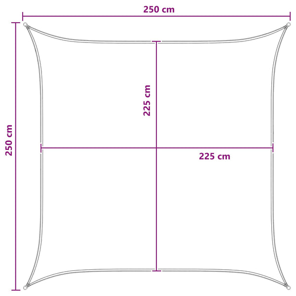Aurinkovarjolaudat Sininen ja valkoinen 2,5 x 2,5 m HDPE