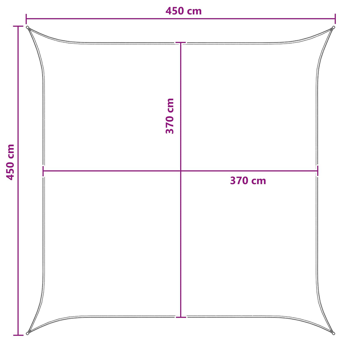 Aurinkovarjolaudat Sininen ja valkoinen 4,5 x 4,5 m HDPE