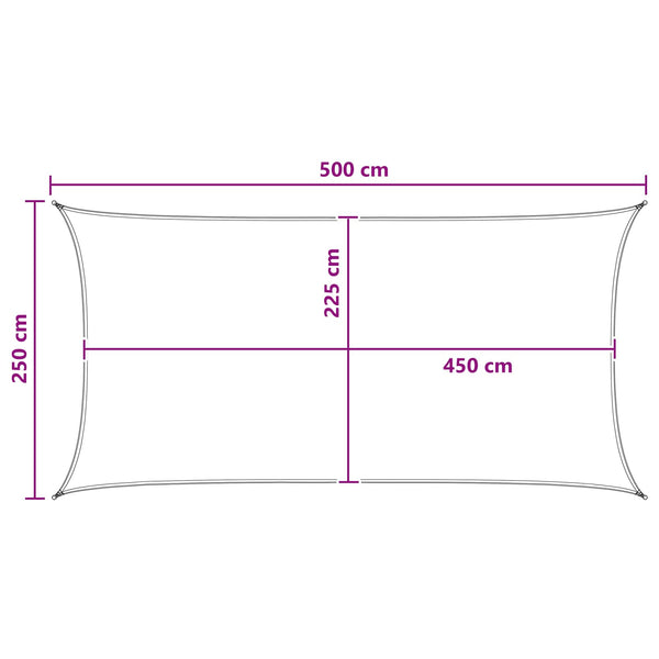Aurinkovarjolaudat Sininen ja valkoinen 2,5 x 5 m HDPE