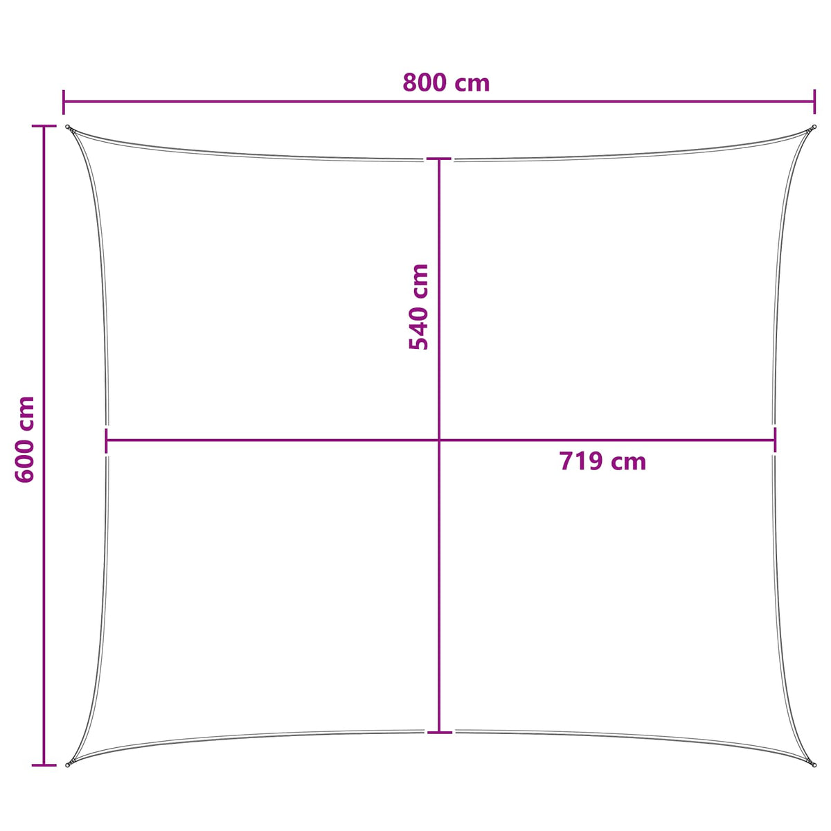 Aurinkovarjolaudat Sininen ja valkoinen 6 x 8 m HDPE