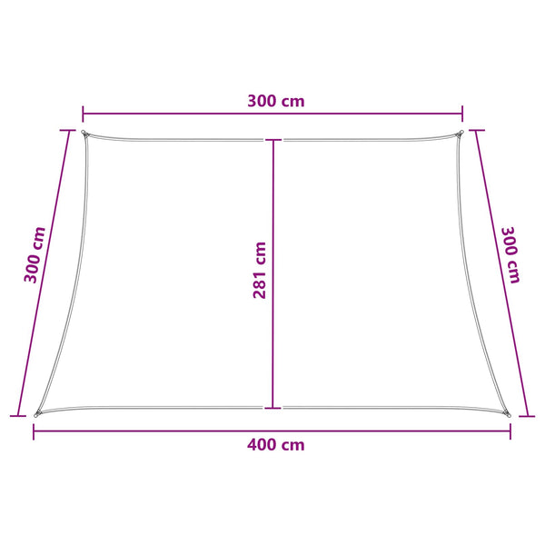 Aurinkovarjolaudat Sininen ja valkoinen 3 / 4 x 3 m HDPE