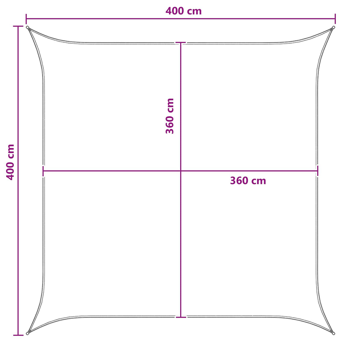 Aurinkovarjolaudat Vaaleanharmaa ja valkoinen 4 x 4 m HDPE