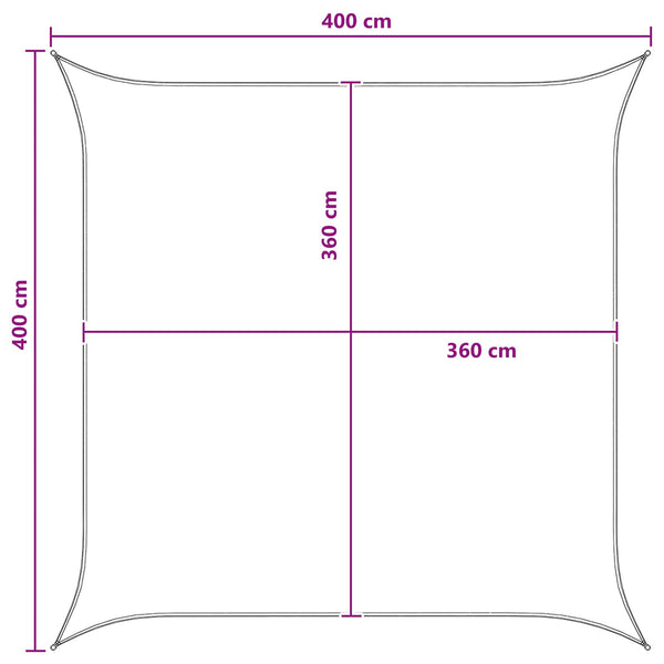 Aurinkovarjolaudat Vaaleanharmaa ja valkoinen 4 x 4 m HDPE