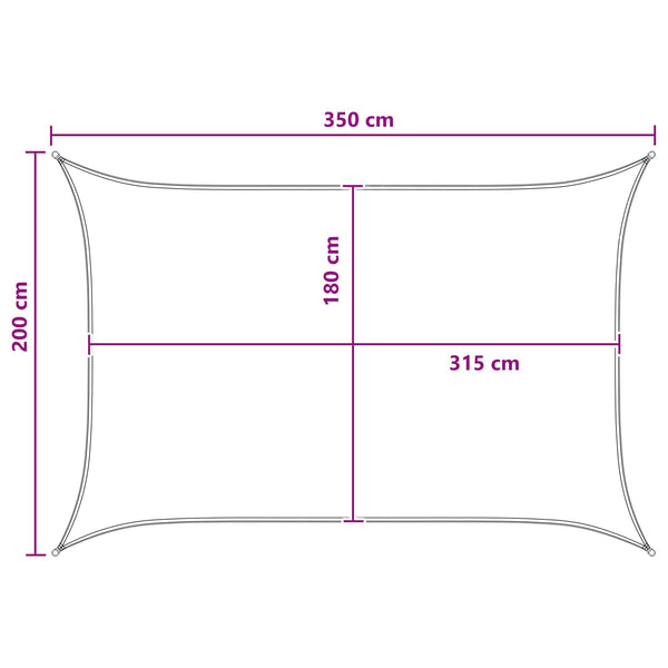 Aurinkovarjolaudat Vaaleanharmaa ja valkoinen 2 x 3,5 m HDPE