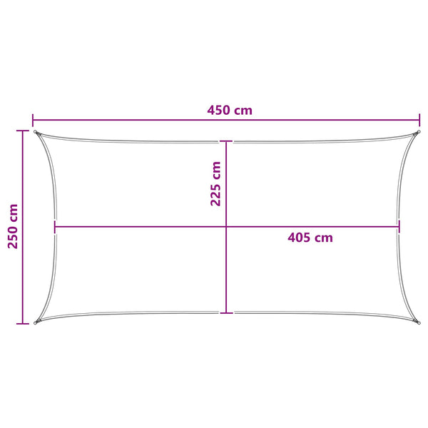 Aurinkovarjolaudat Vaaleanharmaa ja valkoinen 2,5 x 4,5 m HDPE