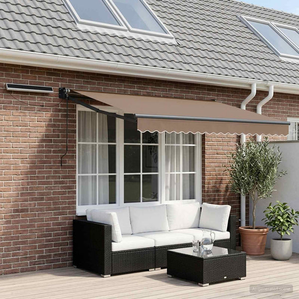 Sähkökäyttöinen Vedettävä Varjo Taupe 2,5 x 2 m