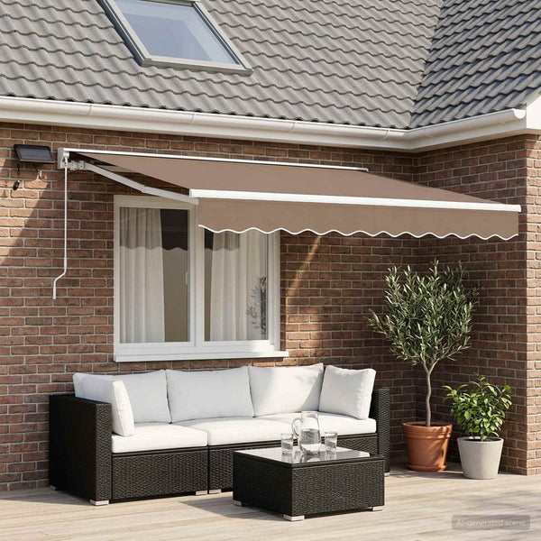 Manuaalinen markiisin runko LED-valoilla Taupe 2,5 x 2 m